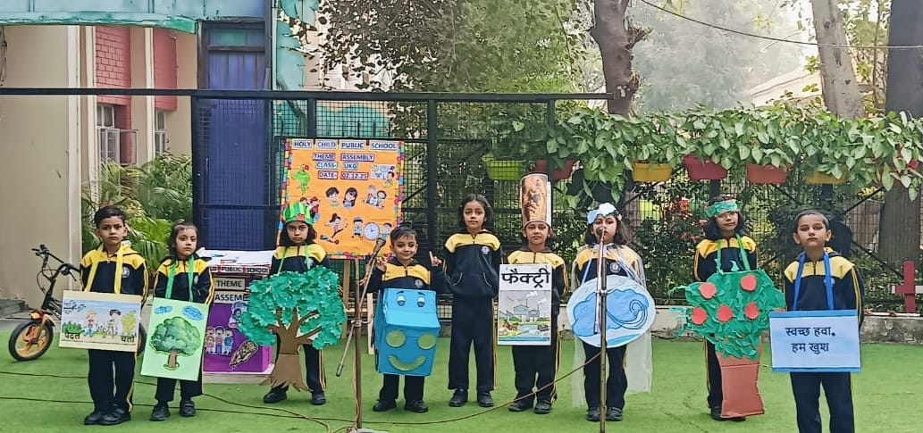 Theme Assembly was conducted for classes LKG-UKG